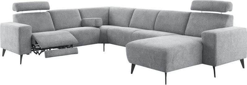 Pronto Wonen Hoekbank Puento gerecycled polyether HR-zitting grijs Grijs Bank