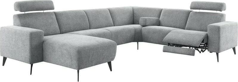 Pronto Wonen Hoekbank Puento gerecycled polyether HR-zitting grijs Grijs Bank