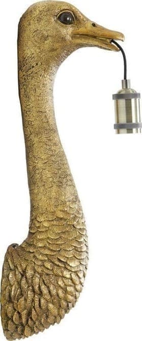 Pronto Wonen Wandlamp Mozzi struisvogel antiek brons Brons Verlichting