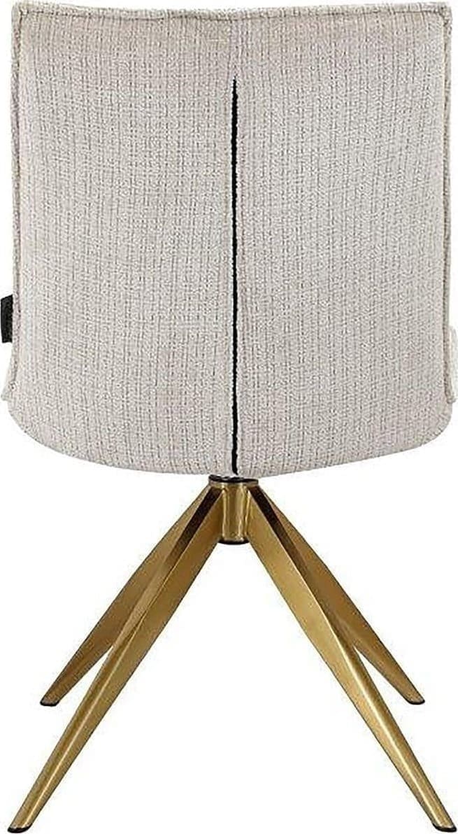 Richmond Interiors Draaistoel Dakota beige chenille Beige Eetkamerstoel