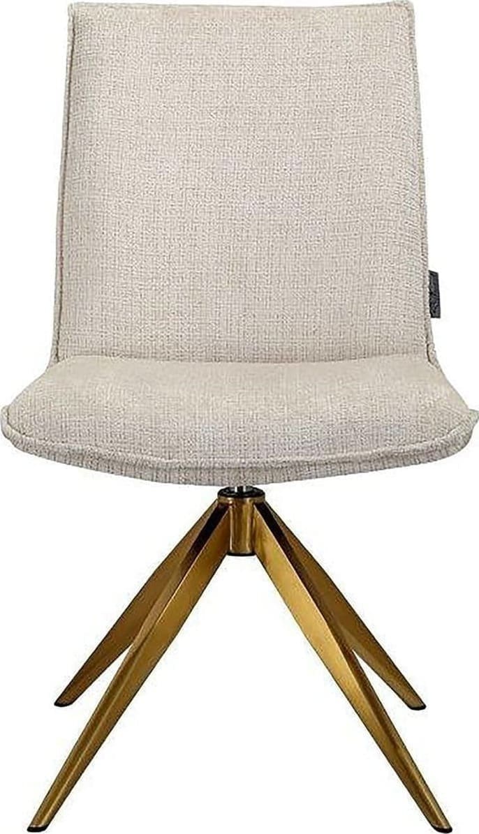 Richmond Interiors Draaistoel Dakota beige chenille Beige Eetkamerstoel