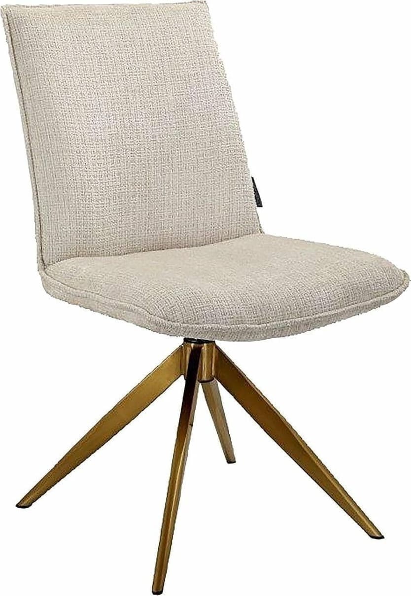Richmond Interiors Draaistoel Dakota beige chenille Beige Eetkamerstoel