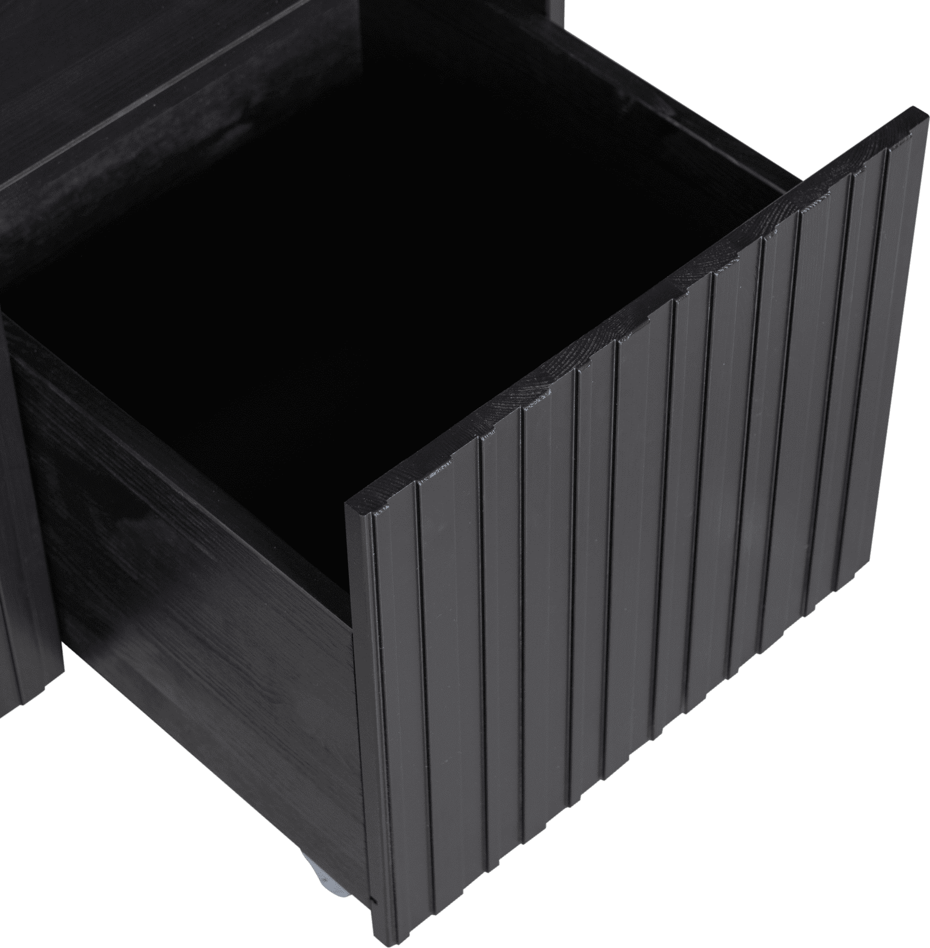 WOOOD New gravure kistbank grenen zwart Zwart Bergkast|Kast