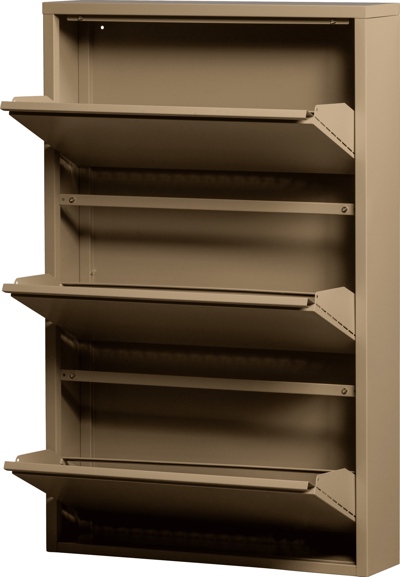 WOOOD Sabine 3-vaks schoenenkast metaal zand Beige|Bruin Wandrek