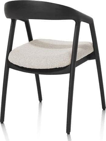 Xooon Dante armstoel - eik onyx met gestoffeerde zit in stof Brioni - creme Beige|Wit Armstoel