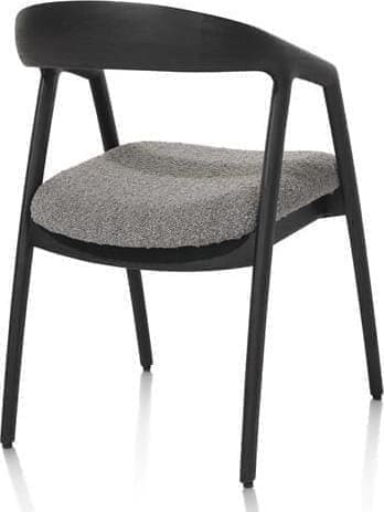 Xooon Dante armstoel - eik onyx met gestoffeerde zit in stof Brioni - lever Taupe Armstoel