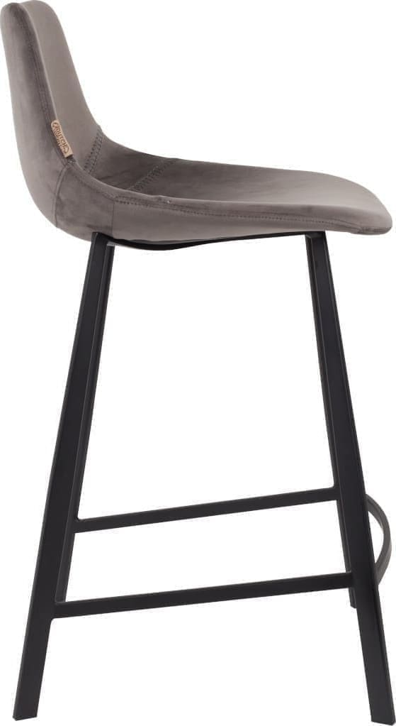 Barstoel Franky Velvet Grey Dutchbone ZVR1500066