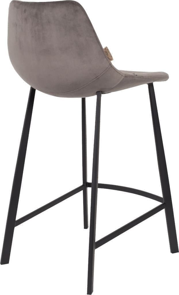 Barstoel Franky Velvet Grey Dutchbone ZVR1500066