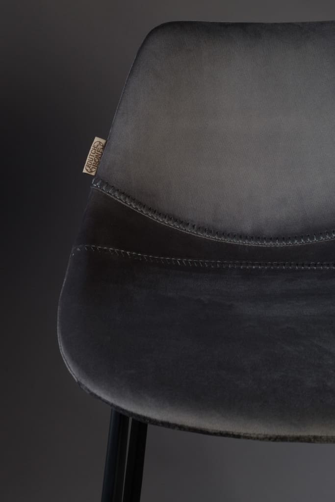 Barstoel Franky Velvet Grey Dutchbone ZVR1500066