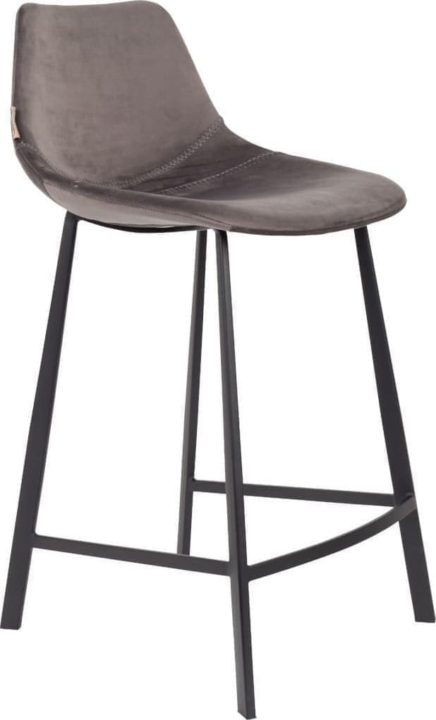 Barstoel Franky Velvet Grey Dutchbone ZVR1500066