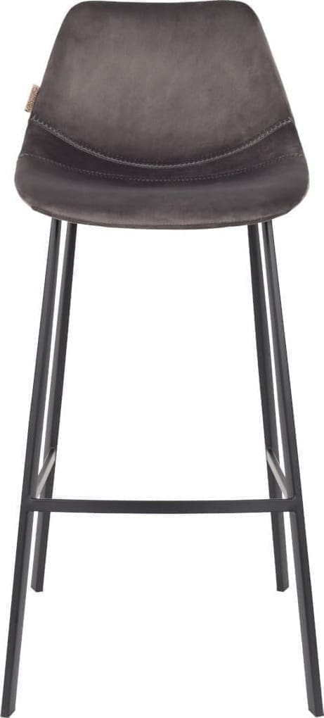 Barstoel Franky Velvet Grey Dutchbone ZVR1500070