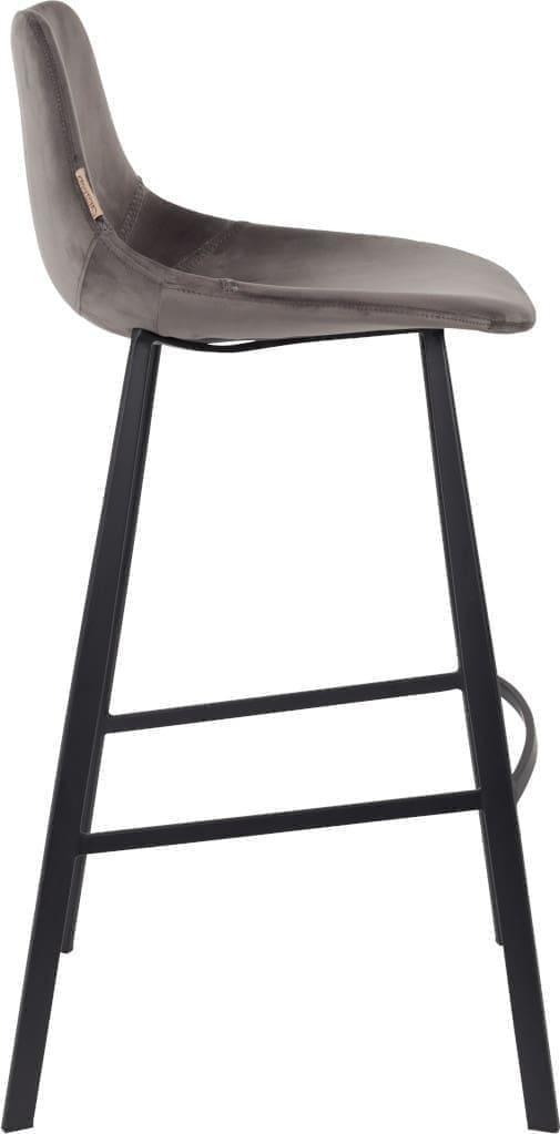 Barstoel Franky Velvet Grey Dutchbone ZVR1500070