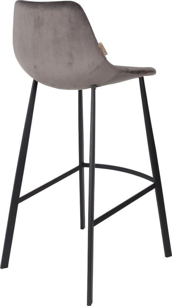 Barstoel Franky Velvet Grey Dutchbone ZVR1500070