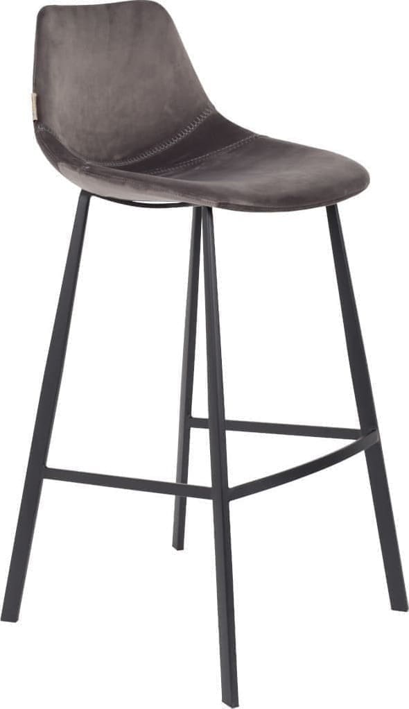 Barstoel Franky Velvet Grey Dutchbone ZVR1500070