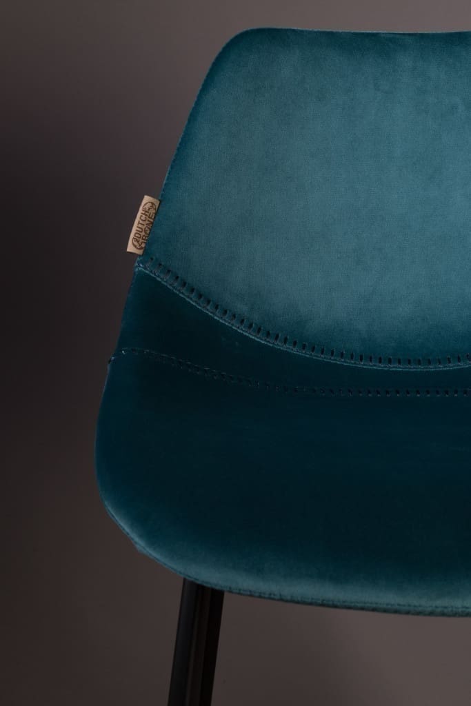 Barstoel Franky Velvet Petrol Dutchbone ZVR1500067