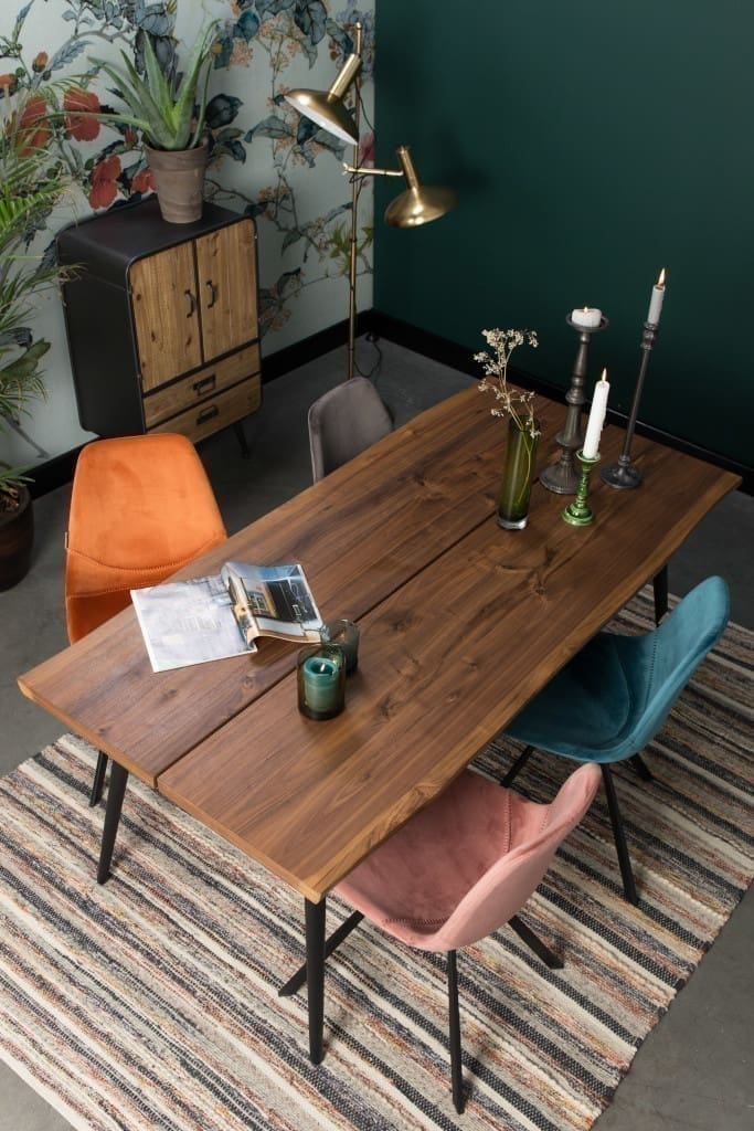Eetkamerstoel Franky Velvet Petrol Dutchbone ZVR1100370