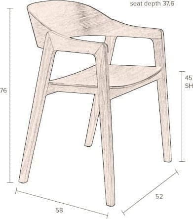 Eetkamerstoel Westlake Natural - Afbeelding 14