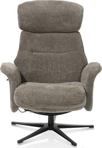 Henders & Hazel Lazaro relaxfauteuil + poef / hocker - Livigno - bruin Bruin Fauteuil