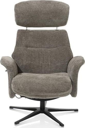 Henders & Hazel Lazaro relaxfauteuil + poef / hocker - Livigno - bruin Bruin Fauteuil