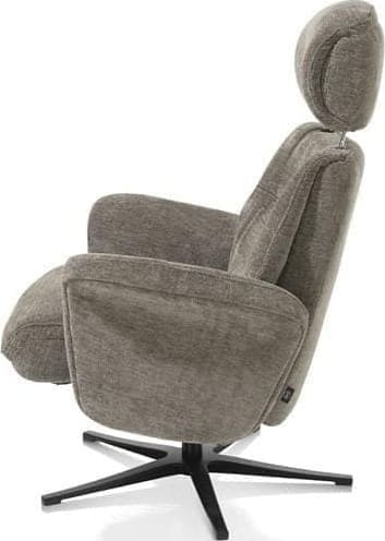 Henders & Hazel Lazaro relaxfauteuil + poef / hocker - Livigno - bruin Bruin Fauteuil