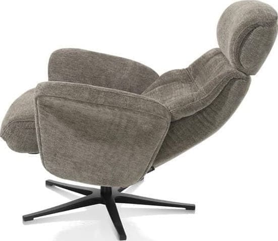 Henders & Hazel Lazaro relaxfauteuil + poef / hocker - Livigno - bruin Bruin Fauteuil