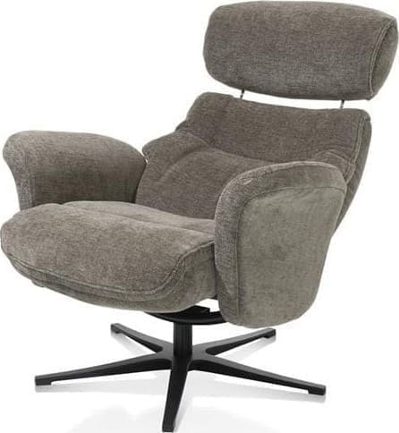 Henders & Hazel Lazaro relaxfauteuil + poef / hocker - Livigno - bruin Bruin Fauteuil