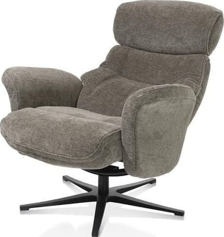 Henders & Hazel Lazaro relaxfauteuil + poef / hocker - Livigno - bruin Bruin Fauteuil