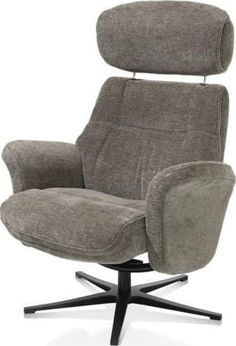 Henders & Hazel Lazaro relaxfauteuil + poef / hocker - Livigno - bruin Bruin Fauteuil