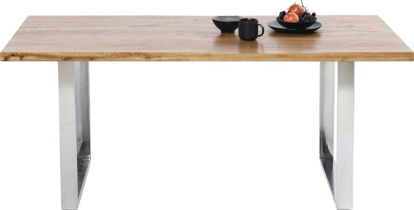 Tafel Jackie Oak Chrome 160x80 Kare Design Eettafel 84587