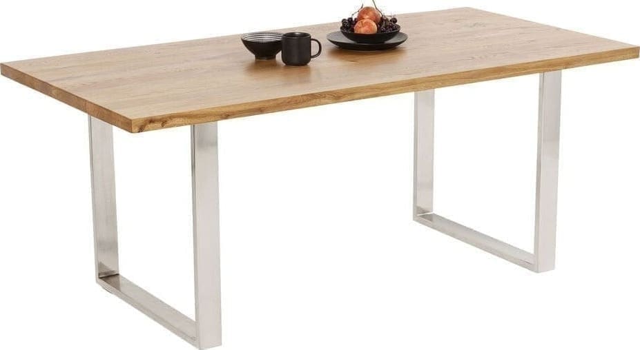 Tafel Jackie Oak Chrome 160x80 Kare Design Eettafel 84587
