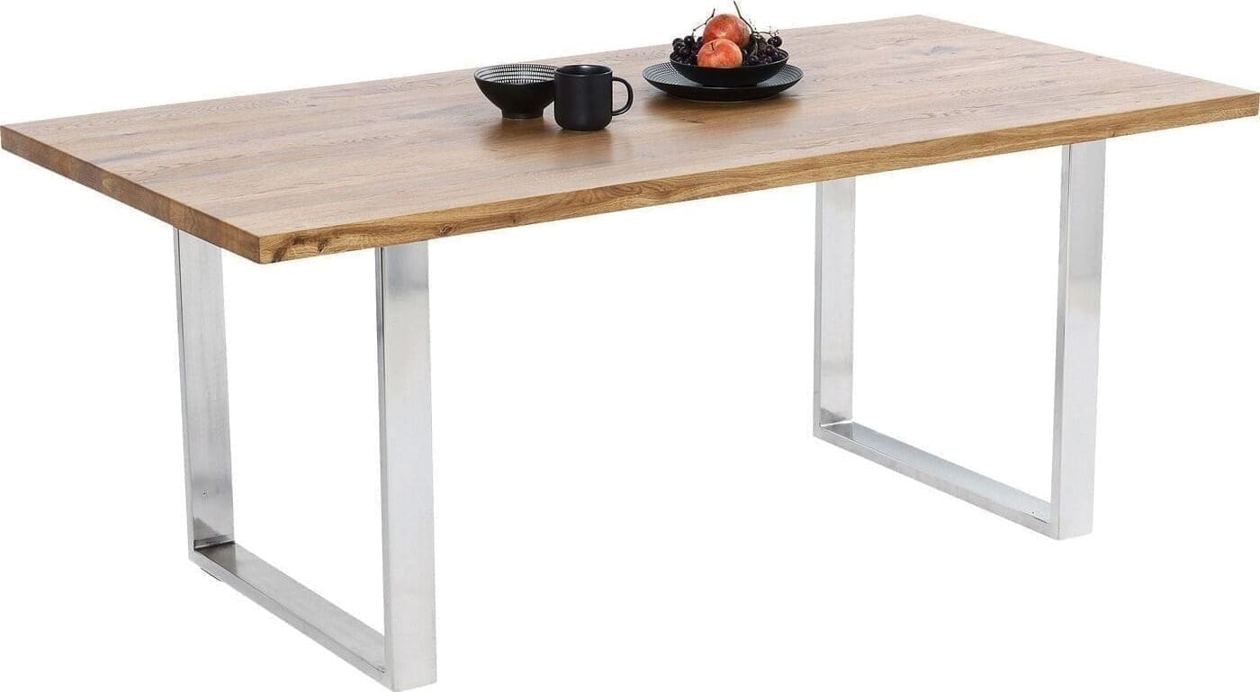 Tafel Jackie Oak Chrome 160x80 Kare Design Eettafel 84587