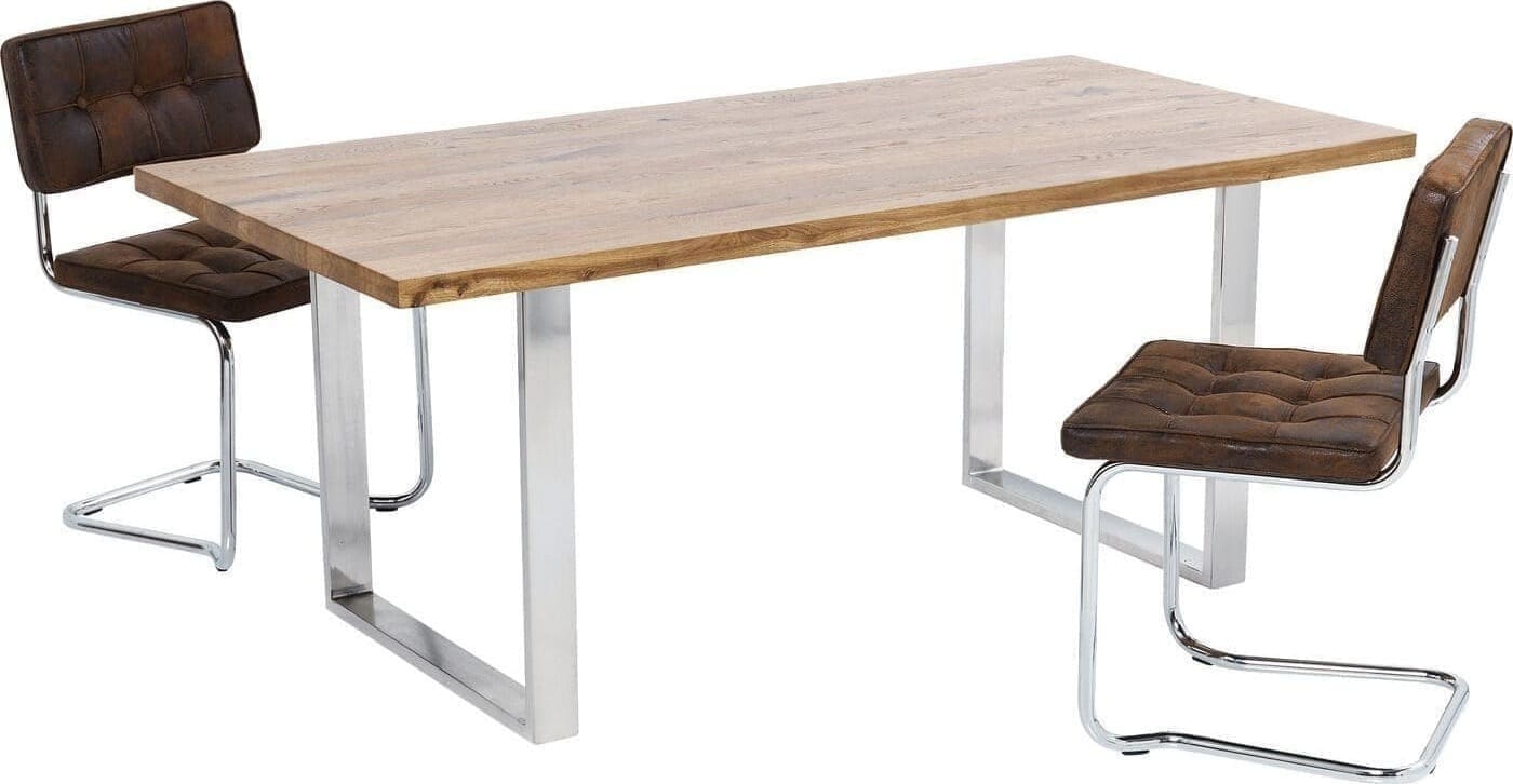 Tafel Jackie Oak Chrome 160x80 Kare Design Eettafel 84587