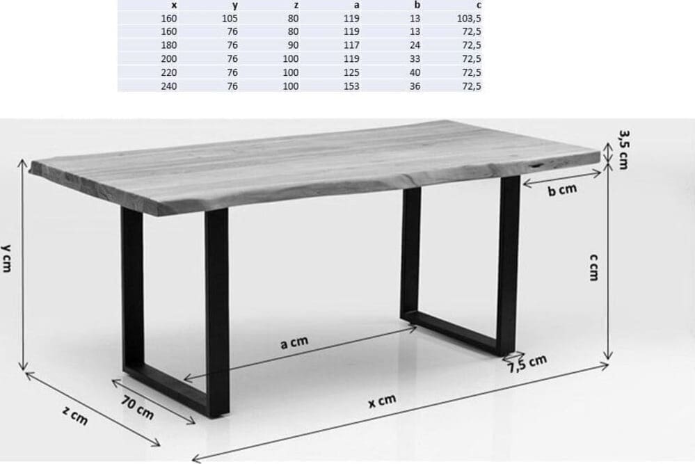 Tafel Jackie Oak Chrome 160x80 Kare Design Eettafel 84587
