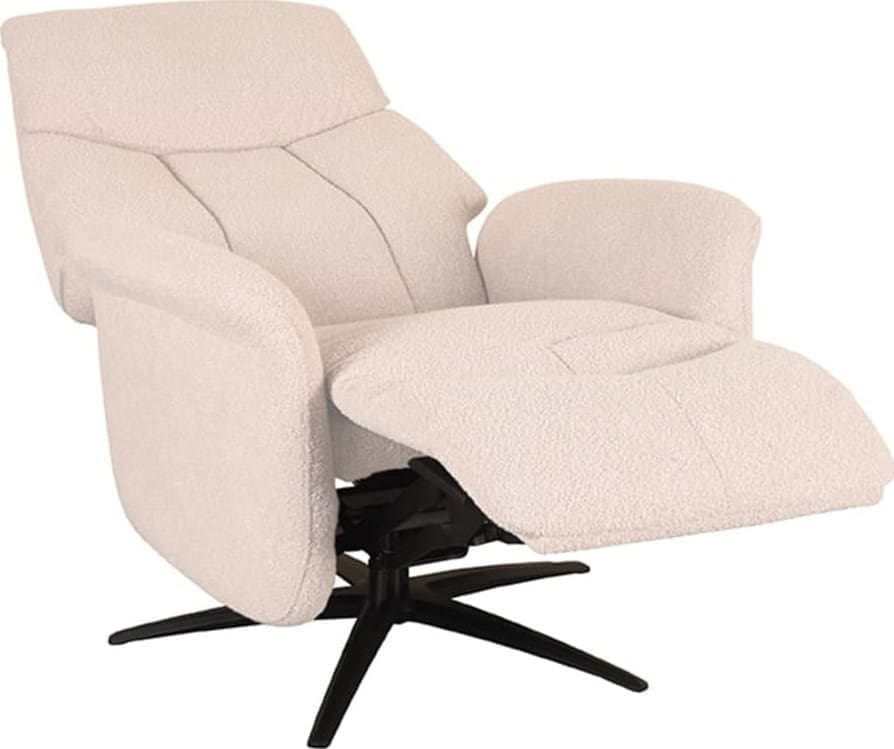 LABEL51 Fauteuil Oslo - Naturel - Boucle - Elektrische Naturel Fauteuil
