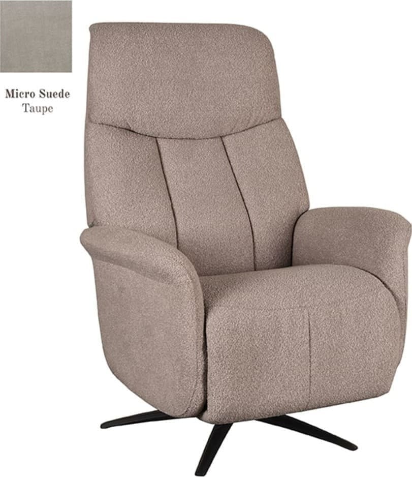 LABEL51 Fauteuil Oslo - Taupe - Micro Suede - Elektrische Taupe Fauteuil