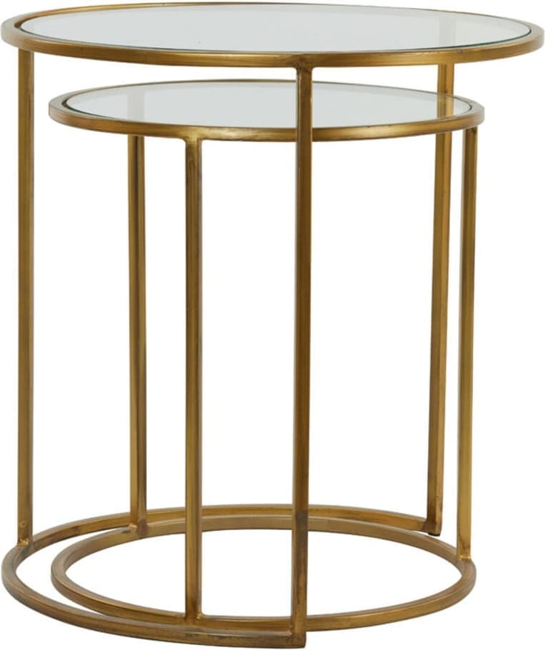 Bijzettafel Duarte - Glas-goud Light & Living Bijzettafel 6724985
