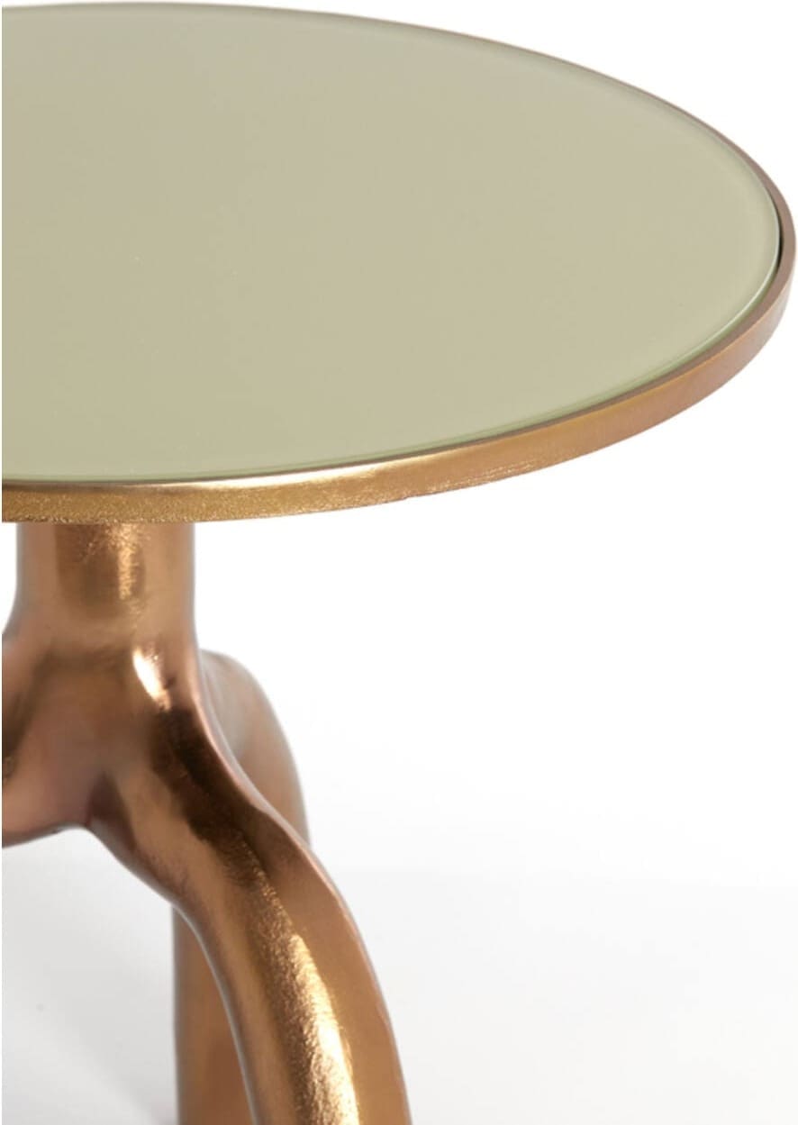 Bijzettafel Mello - Glans Brn Brons+glas Taupe Light & Living Bijzettafel 6798961