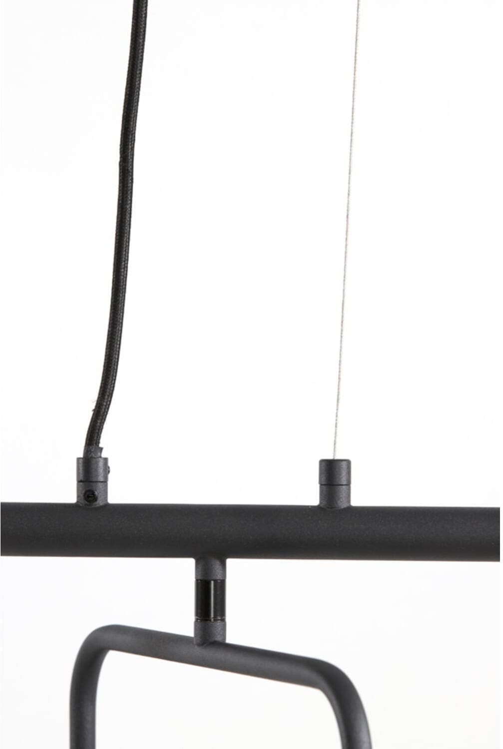 Hanglamp Edisa - Velvet Donker Bruin+mat Zwart Light & Living Hanglamp 2974883