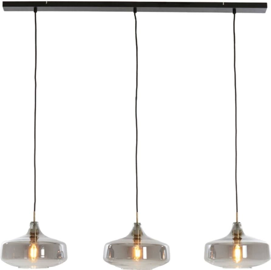 Hanglamp Solna - Antiek Brons+smoke Glas Light & Living Hanglamp 2980012