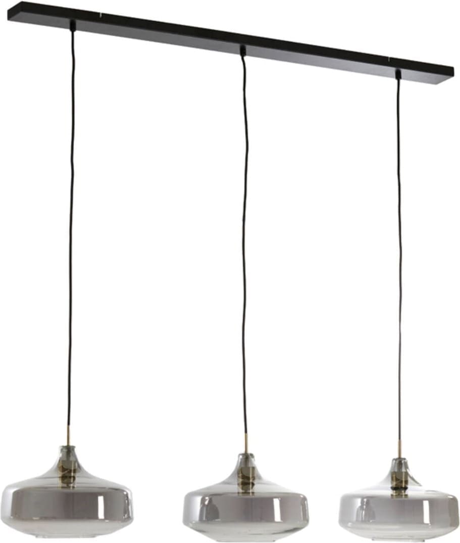 Hanglamp Solna - Antiek Brons+smoke Glas Light & Living Hanglamp 2980012