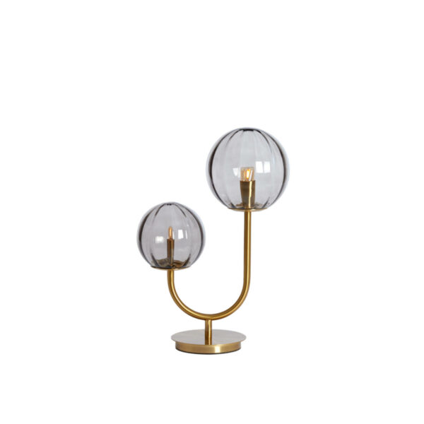 Tafellamp Magdala - Glas Licht Grijs+goud Light & Living Tafellamp 1872127