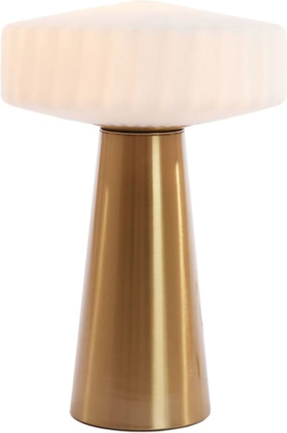 Tafellamp Pleat - Glas Mat Wit+goud Light & Living Tafellamp 1882126