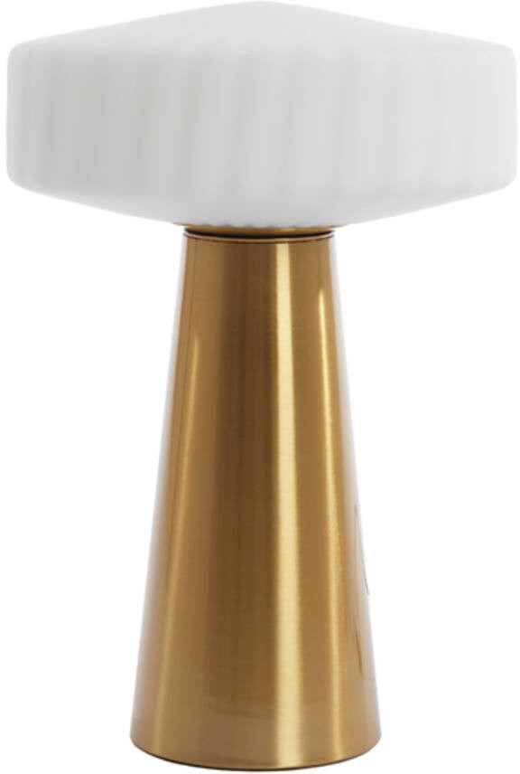Tafellamp Pleat - Glas Mat Wit+goud Light & Living Tafellamp 1882126