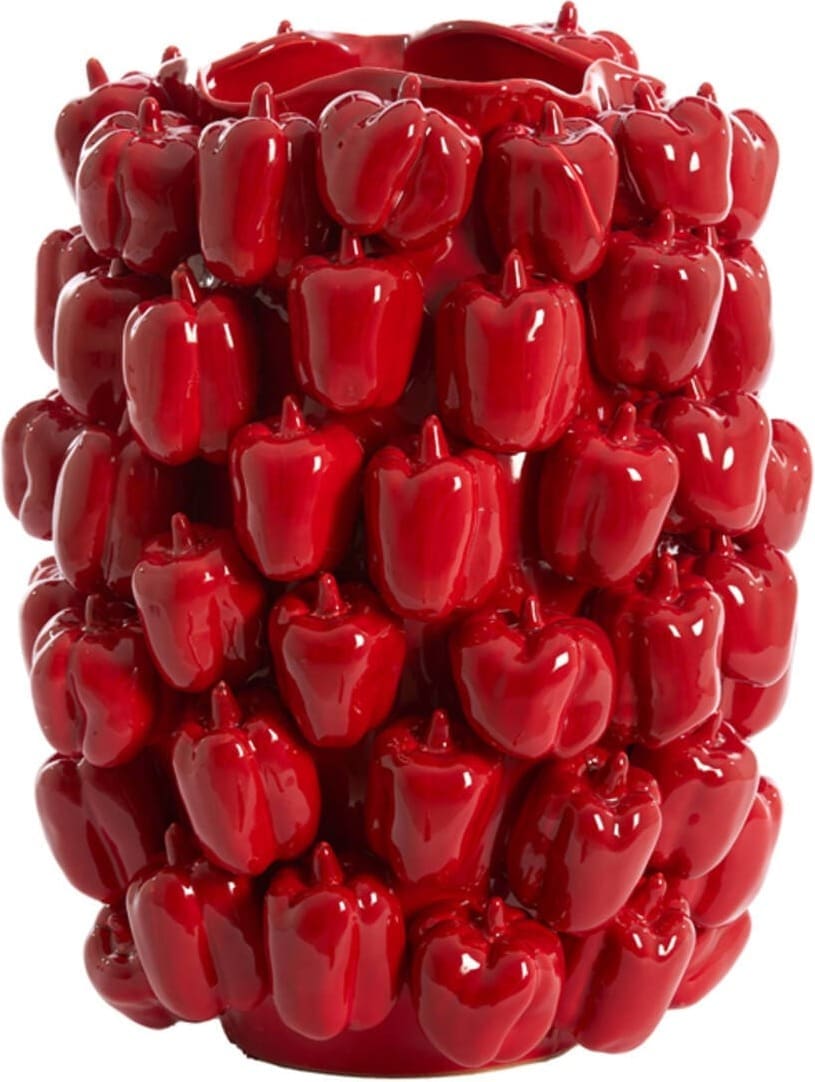 Vaas Bellpepper - Keramiek Glanzend Rood Light & Living Vaas 5879176
