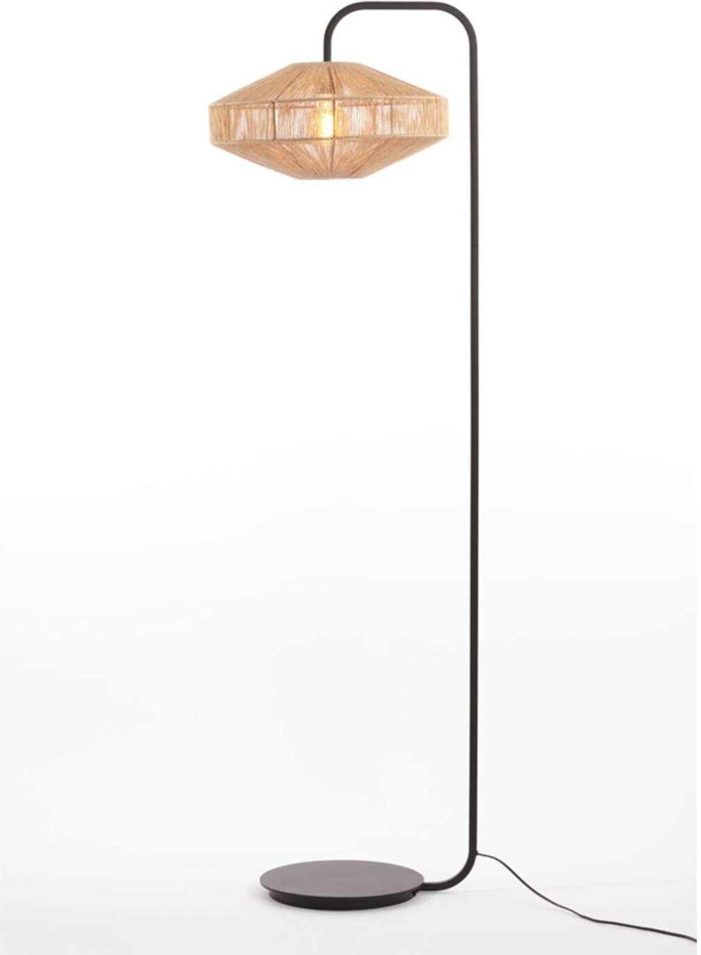 Vloerlamp Lyra - Naturel+mat Zwart Light & Living Vloerlamp 8054684