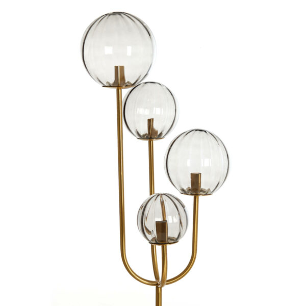 Vloerlamp Magdala - Glas Licht Grijs+goud Light & Living Vloerlamp 1736427