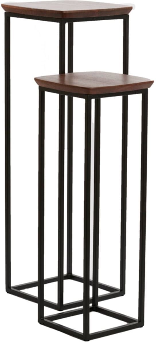 Zuil Quenza - Acacia Hout+zwart Light & Living Bijzettafel 6797584