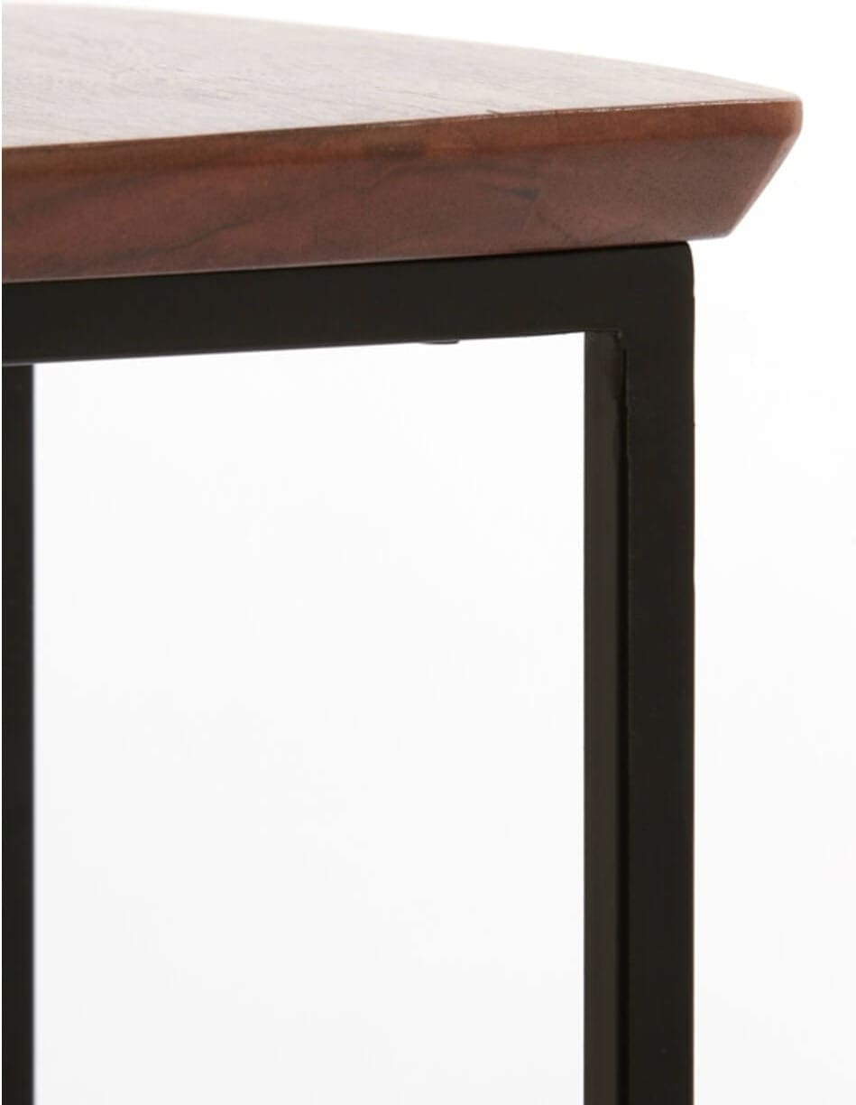 Zuil Quenza - Acacia Hout+zwart Light & Living Bijzettafel 6797584