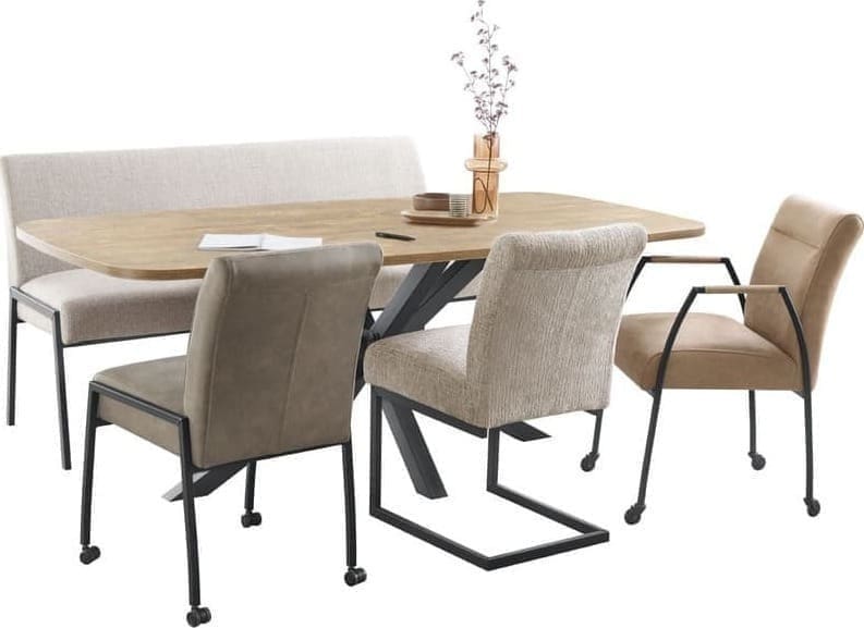 Profijt Meubel Eettafel Levado deens ovaal Bruin|Naturel Eettafel