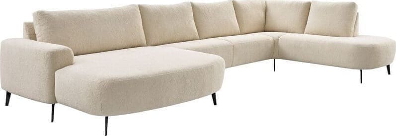 Pronto Wonen Hoekbank Davanti HR-zitting beige Beige|Wit Bank